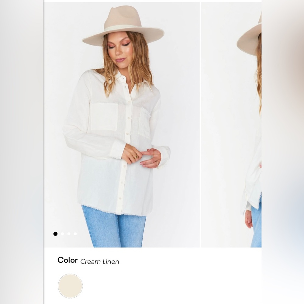 NWT never worn Show me your mumu cream linen blouse. Perfect condition.